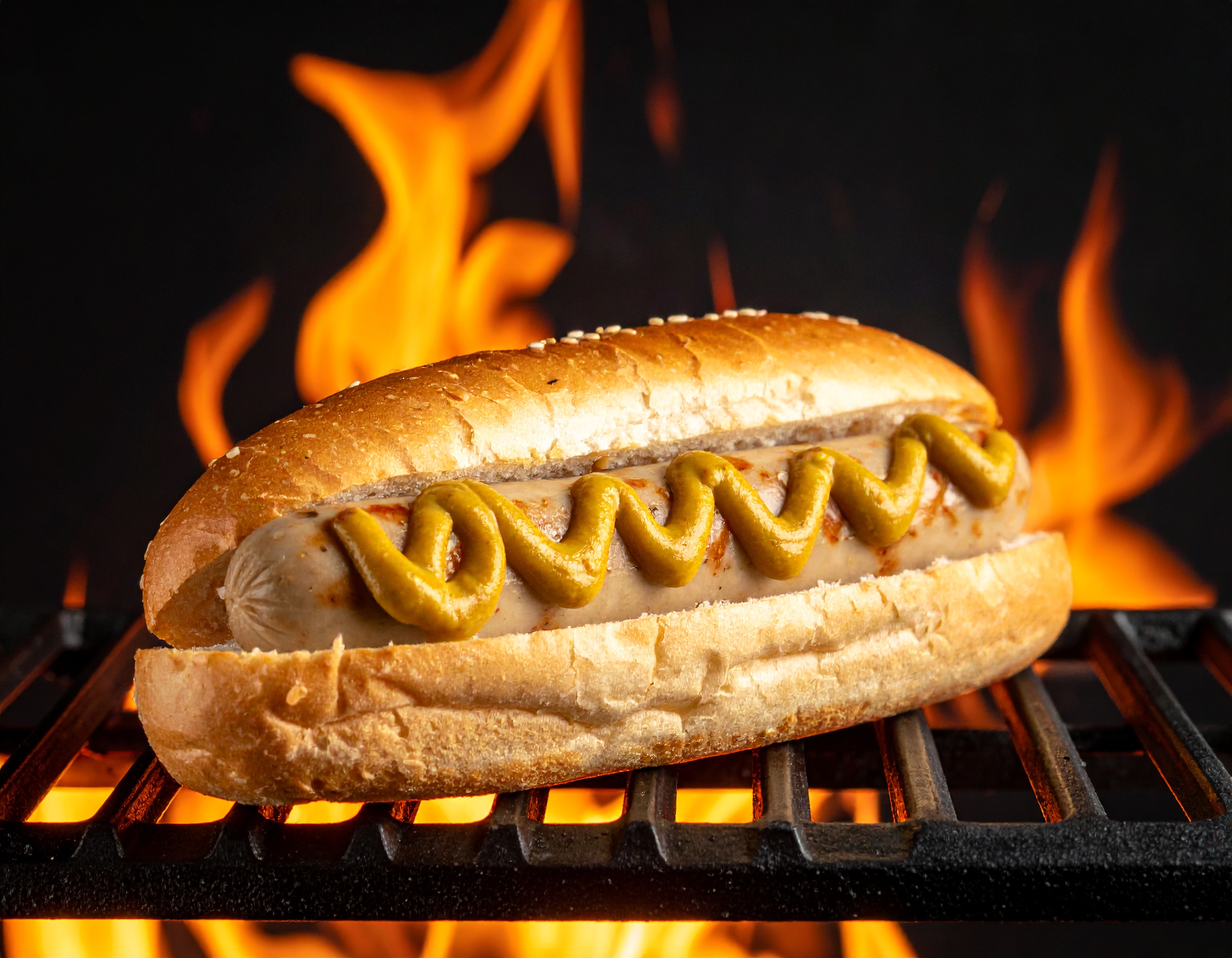 Bratwurst weiß im Brötchen